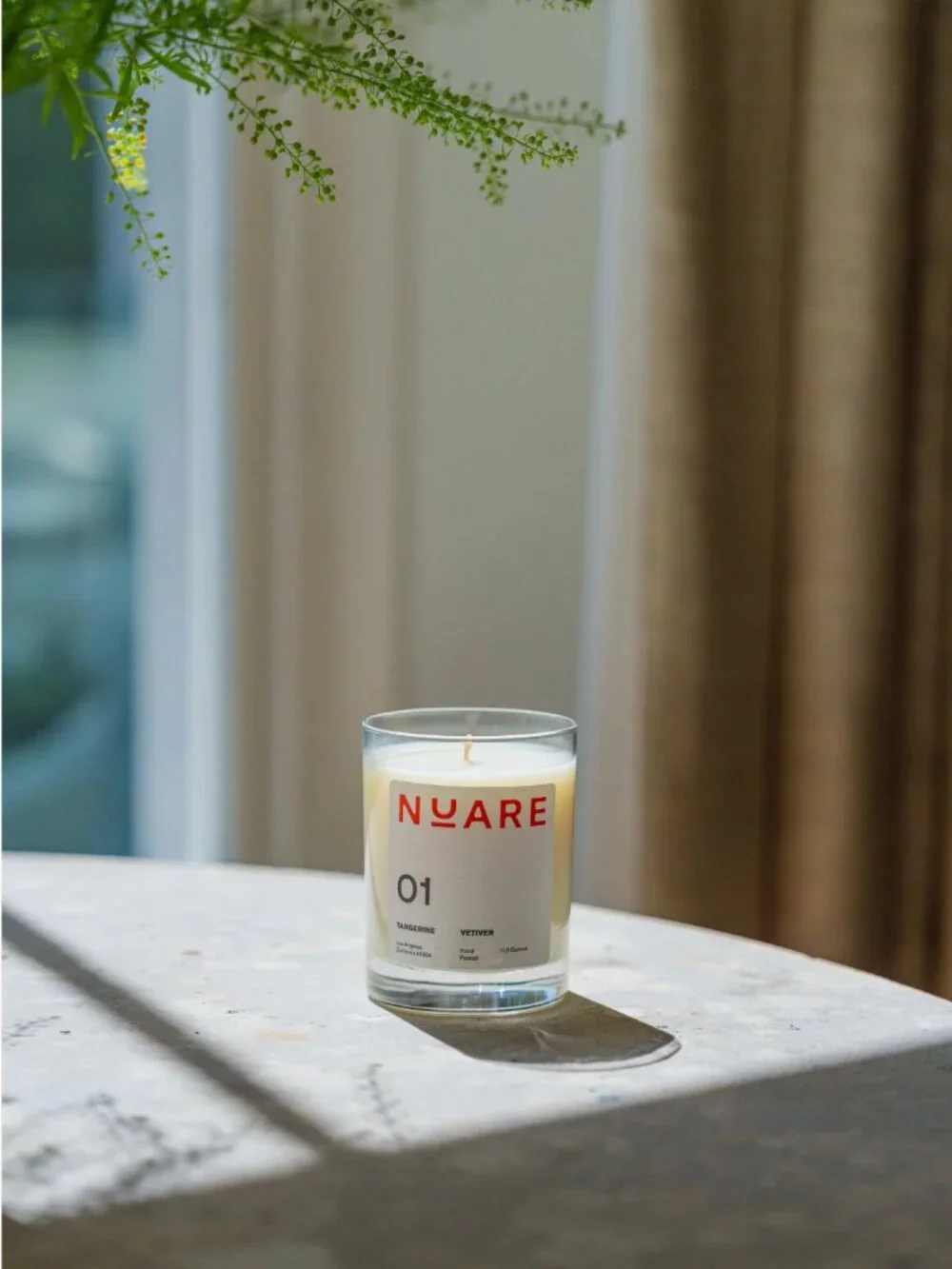 NUARE 01 TANGERINE VETIVER ESSENTIAL OILS NATURAL CANDLE | NEW IN BOX | 11.8 OZ